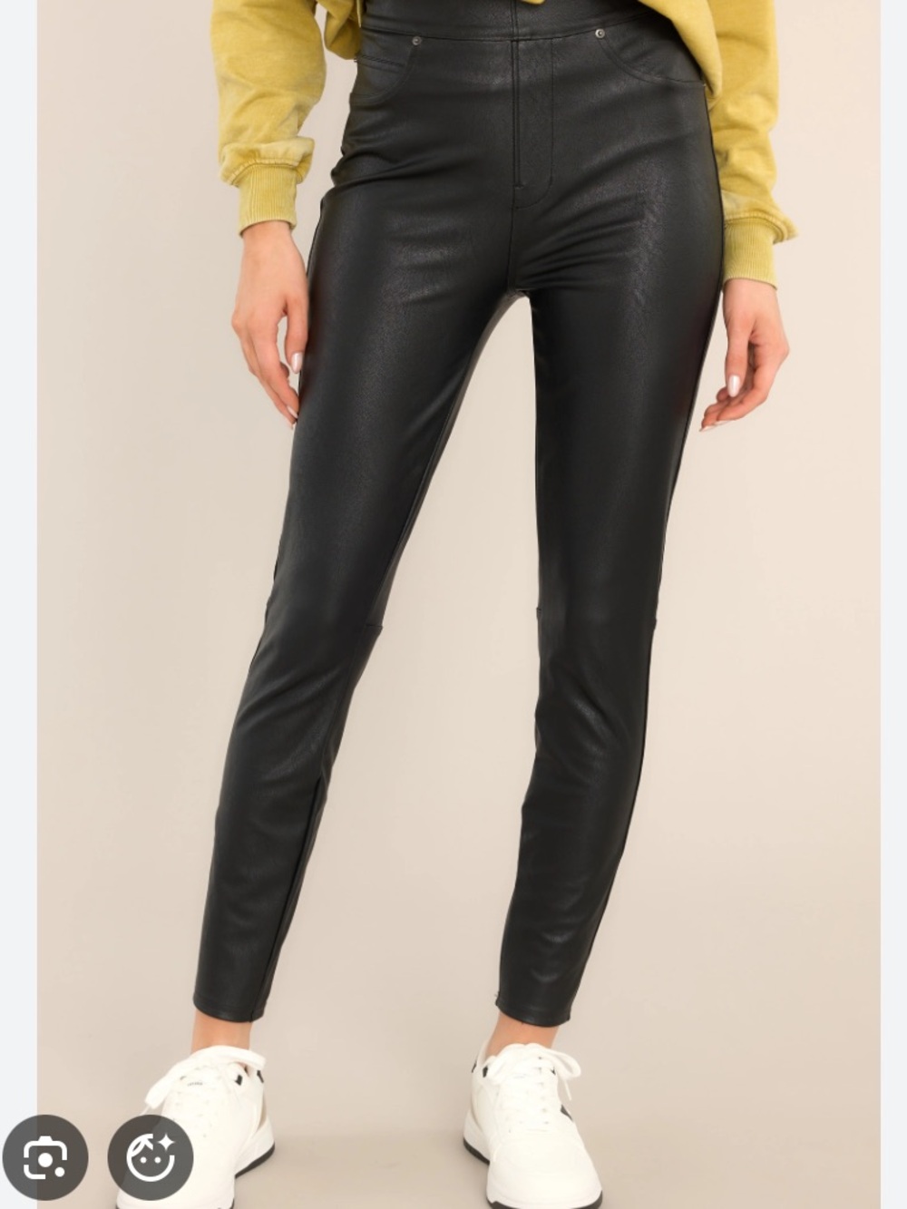 Spanx Like Leather Ankle Skinny Pants Womens Medium